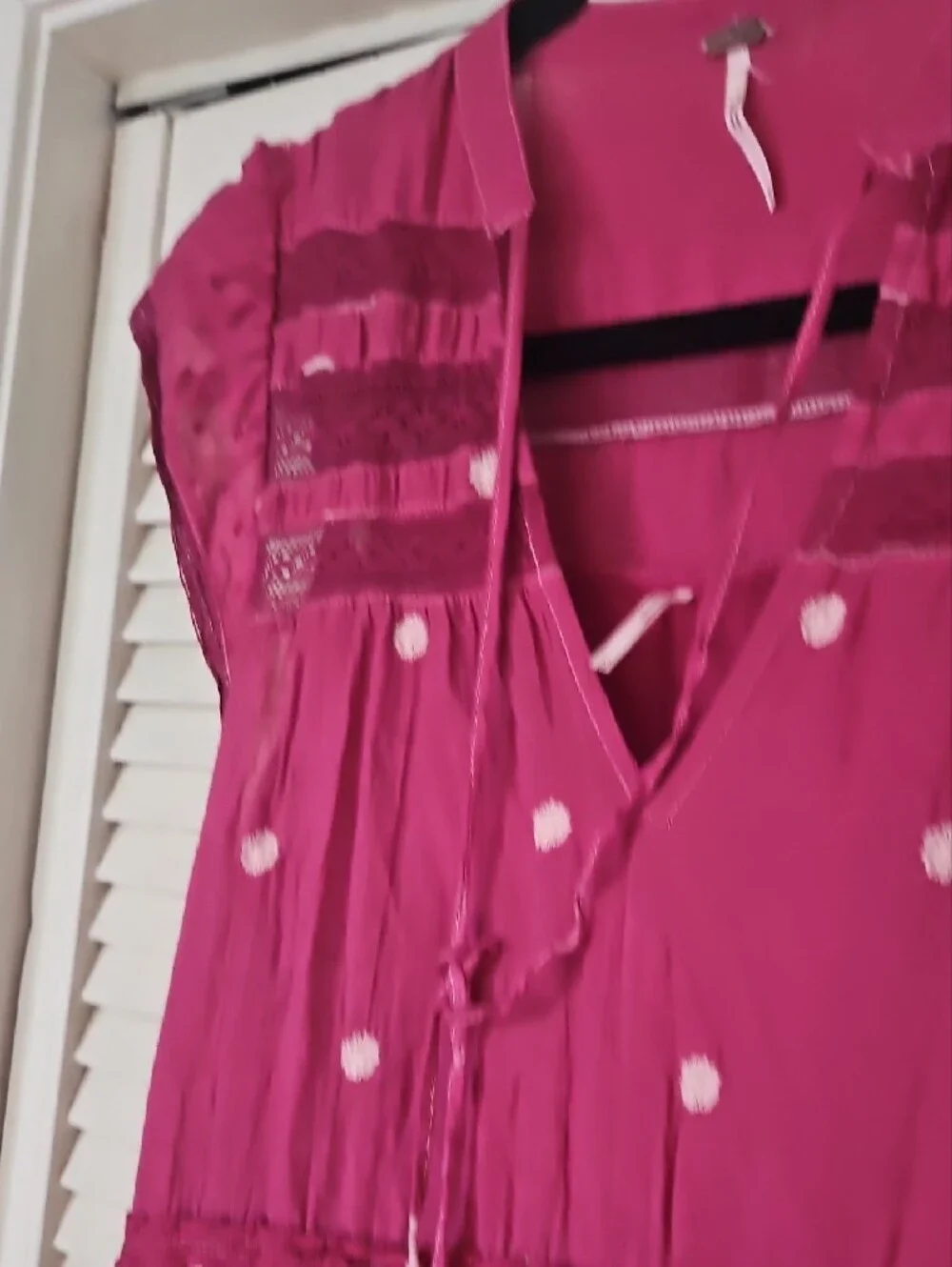 Free People Fuchsia Polka Dot Maxi Dress
